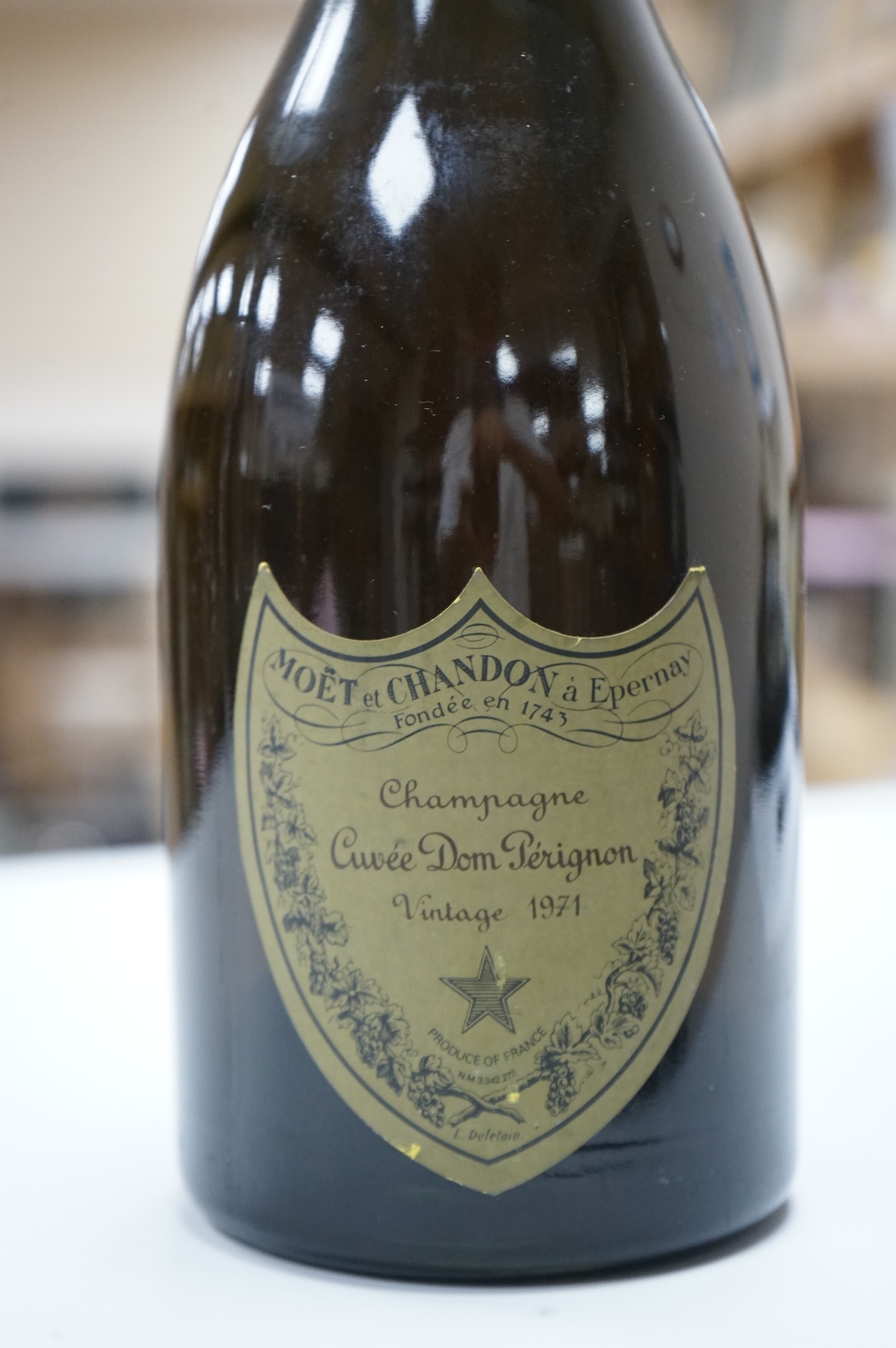 A bottle of Moet & Chandon Dom Perignon 1971 champagne